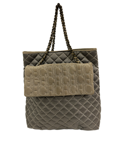 Tote Large Bolsillo Frontal,Piel,Plateado,3
